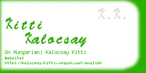 kitti kalocsay business card